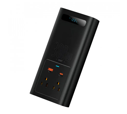 Автомобільний інвертор для електросамокатів Baseus IGBT Power Inverter 300W (110V US/JP ) Black + перехідник (CGNB010001)