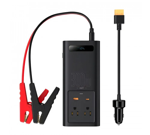Автомобільний інвертор для електросамокатів Baseus IGBT Power Inverter 300W (110V US/JP ) Black + перехідник (CGNB010001)