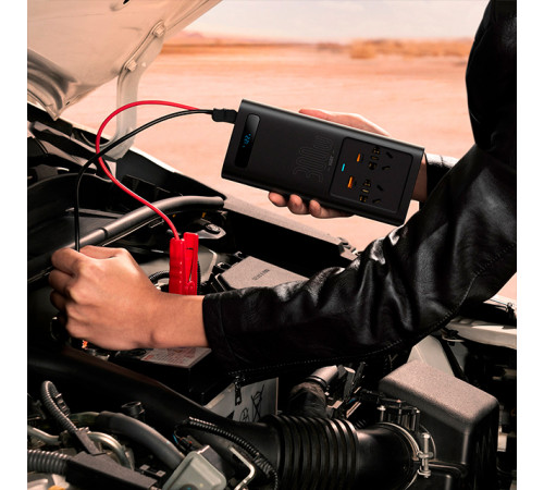 Автомобільний інвертор для електросамокатів Baseus IGBT Power Inverter 300W (110V US/JP ) Black + перехідник (CGNB010001)
