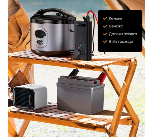 Автомобільний інвертор для електросамокатів Baseus IGBT Power Inverter 300W (110V US/JP ) Black + перехідник (CGNB010001)