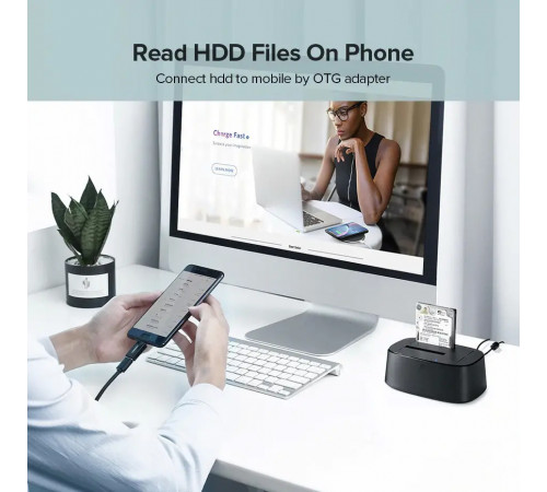 Док-станція UGREEN CM198 USB 3.0 to SATA Dual-Bay Hard Drive Duplicator/Cloner EU (UGR-50857) (UGR-50857)