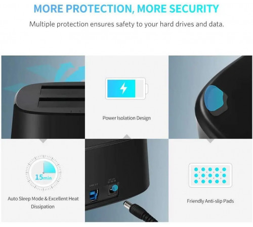 Док-станція UGREEN CM198 USB 3.0 to SATA Dual-Bay Hard Drive Duplicator/Cloner EU (UGR-50857) (UGR-50857)