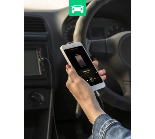 Аудіокабель UGREEN AV112 3.5mm Male to 3.5mm Male Cable Gold Plated Metal Case with Braid 1m (Black)(UGR-50361) (UGR-50361)