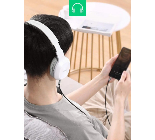 Аудіокабель UGREEN AV112 3.5mm Male to 3.5mm Male Cable Gold Plated Metal Case with Braid 1m (Black)(UGR-50361) (UGR-50361)