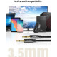 Аудіокабель UGREEN AV112 3.5mm male to 3.5mm male,  Cable Gold Plated Metal Case with Braid, 1m, Black(UGR-50361) (UGR-50361)