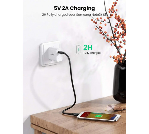 Кабель UGREEN US130 USB 3.0 A Male to Micro USB 3.0 Male Cable 0.5m (Black)(UGR-10840) (UGR-10840)