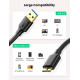 Кабель UGREEN US130 USB 3.0 A Male to Micro USB 3.0 Male Cable 0.5m (Black)(UGR-10840) (UGR-10840)