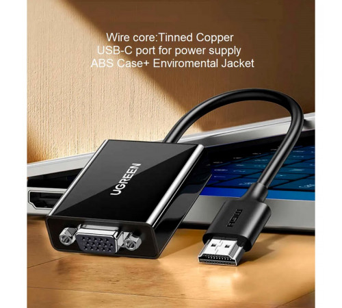 Перехідник UGREEN CM611 HDMI to VGA Adapter(UGR-90813) (UGR-90813)