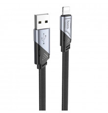 Кабель HOCO U119 USB to iP 2.4A, 1.2m, nylon, алюминиевые подключения, Black (6942007604987)