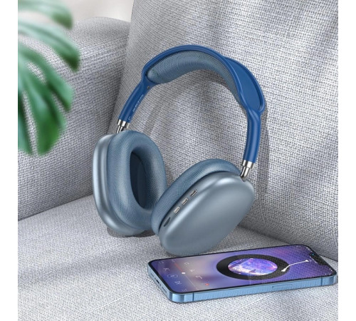 Бездротові накладні навушники BOROFONE BO22 Elegant BT headphones Blue (6941991101700)