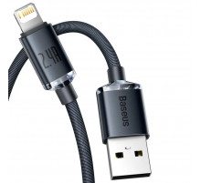 Кабель Baseus Crystal Shine Series Fast Charging Data Cable USB to iP 2.4A 1.2m Black (CAJY000001)