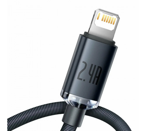 Кабель Baseus Crystal Shine Series Fast Charging Data Cable USB to iP 2.4A 1.2m Black (CAJY000001)