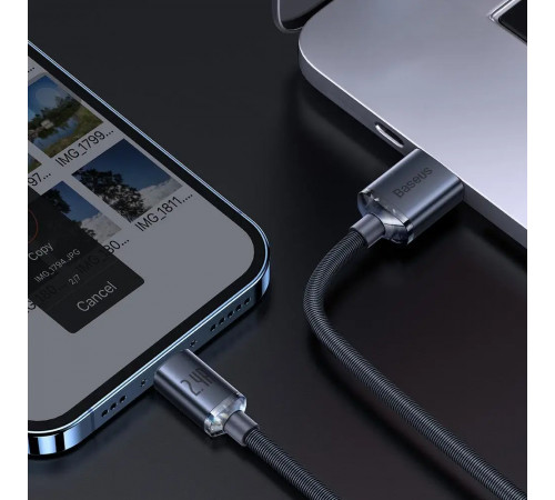 Кабель Baseus Crystal Shine Series Fast Charging Data Cable USB to iP 2.4A 1.2m Black (CAJY000001)