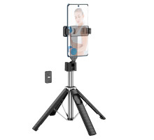 Селфі-монопод HOCO K18 Wave four-leg live broadcast holder Black (6931474770707)