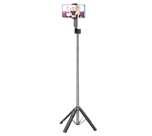 Селфі-монопод HOCO K18 Wave four-leg live broadcast holder Black (6931474770707)