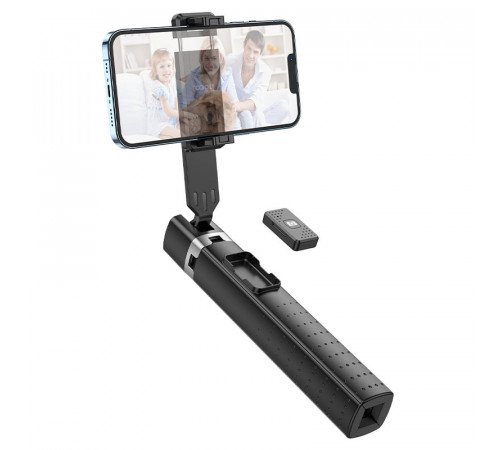 Селфі-монопод HOCO K18 Wave four-leg live broadcast holder Black (6931474770707)