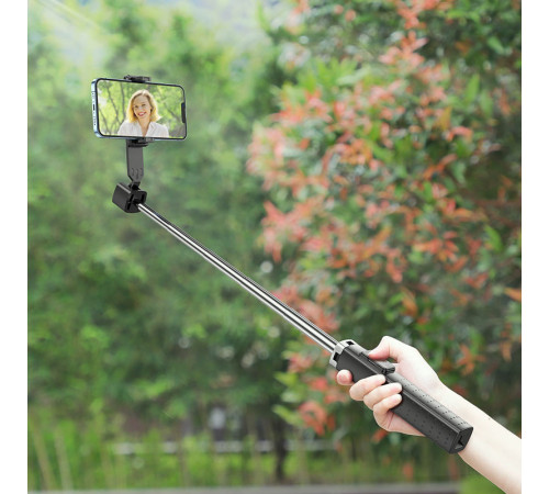 Селфі-монопод HOCO K18 Wave four-leg live broadcast holder Black (6931474770707)