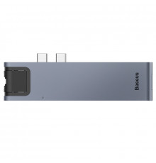 USB-хаб Baseus Thunderbolt C+Pro Seven-in-one smart HUB docking station Grey (CAHUB-L0G)