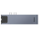USB-хаб Baseus Thunderbolt C+Pro Seven-in-one smart HUB docking station Grey (CAHUB-L0G)