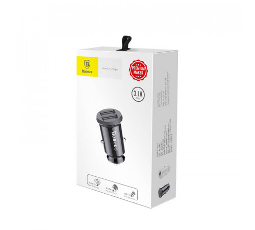 Автомобільний зарядний пристрій Baseus Grain Car Charger 3.1A Black (CCALL-ML01)
