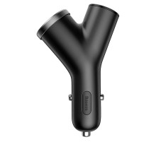 Автомобільний зарядний пристрій Baseus Y type dual USB+cigarette lighter extended car charger 3.1 A Black (CCALL-YX01)