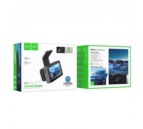 Відеореєстратор HOCO DV9 3-inch screen driving recorder (720P) Metal Gray (6942007633345)