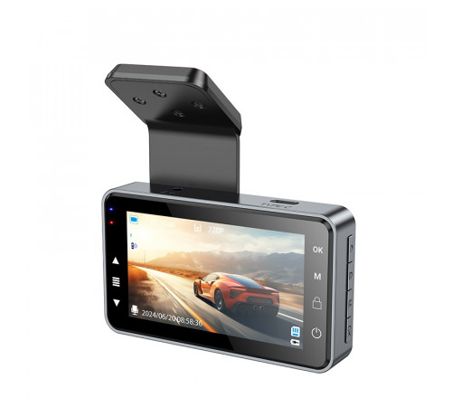 Відеореєстратор HOCO DV9 3-inch screen driving recorder (720P) Metal Gray (6942007633345)