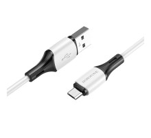 Кабель BOROFONE BX79 USB to Micro 2.4A, 1m, silicone, silicone connectors, White (6974443384772)