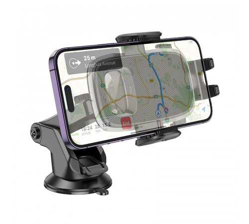 Автотримач для телефона HOCO H15 Fair push-type car holder(center console) Black (6931474798633)