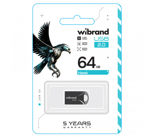 Флеш-накопичувач Wibrand USB 2.0 Hawk 64Gb Black (WI2.0/HA64M1B)
