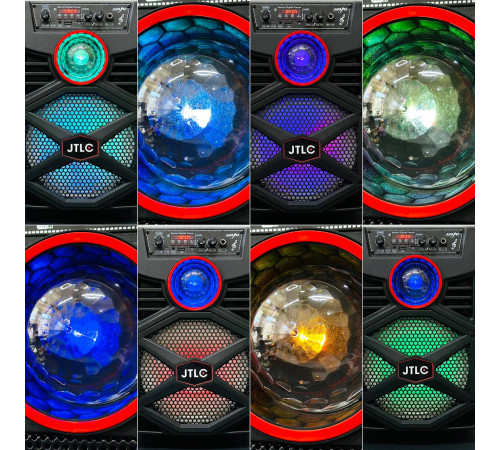 УЦІНКА Колонка JTLC JT-820 з RGB-підсвічуванням та мікрофоном (25,0*24,8*41,3 см) (не працює Bluetooth)