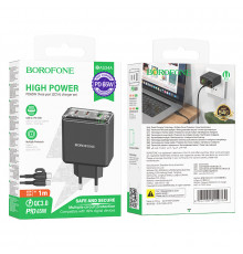 Мережевий зарядний пристрій Borofone BAS34A Treasure PD65W+QC3.0 Type-C to Type-C