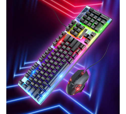 Клавіатура дротова Hoco GM18 Luminous gaming + мишка дротова (з Eng, Рус розкладками)