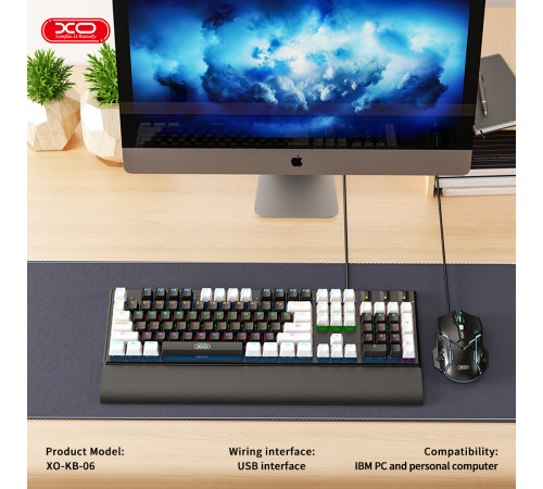 Клавіатура дротова XO KB-06 з підсвіткою + Мишка