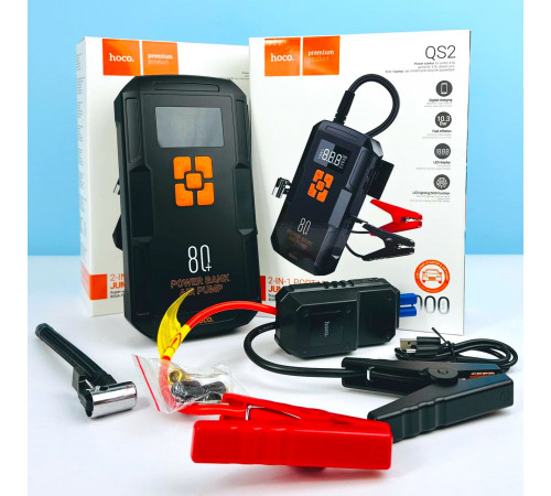 Автомобільний пускозарядний пристрій (компресор) Hoco QS2 8000mAh
