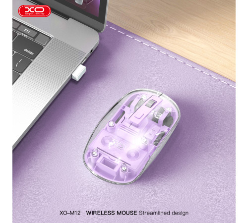 Мишка бездротова XO M12 transparent (Connector: Bluetooth+2.4G USB)