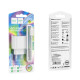 Мережевий зарядний пристрій з кабелем HOCO C109A Fighter single port QC3.0 charger set(Micro) White (6931474784827)