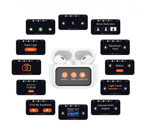 Бездротові навушники TWS HOCO EW72, ANC, Reduction touch screen, White (6942007629829)