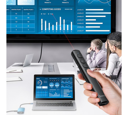 Лазерна указка HOCO GM200 Smart PPT page turning pen Black (6942007616768)