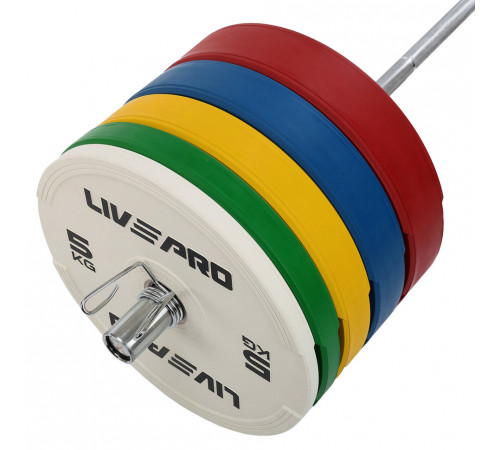 Диски бамперные олимпийские LiveUp LP8332 51 мм 5-10-15-20-25 кг