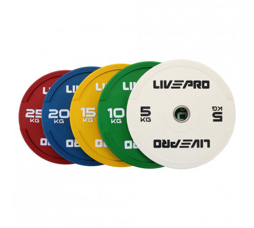 Диски бамперные олимпийские LiveUp LP8332 51 мм 5-10-15-20-25 кг