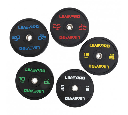 Диски бамперные олимпийские LiveUp LP8331 51 мм 5-10-15-20-25 кг