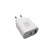Мережевий зарядний пристрій WUW-C172 20W PD USB-C + USB QC3.0 18W black (c172B)