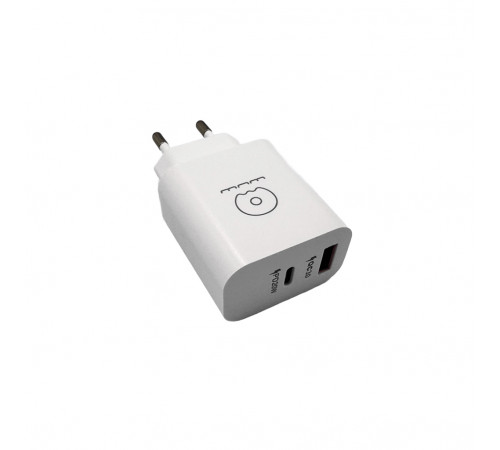 Мережевий зарядний пристрій WUW-C172 20W PD USB-C + USB QC3.0 18W black (c172B)