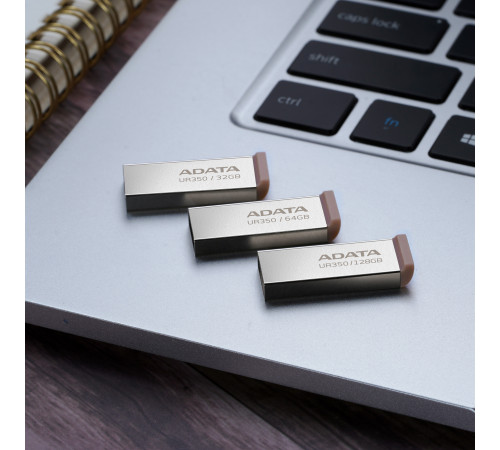 Флеш-накопичувач ADATA USB 3.2 UR 350 64Gb Silver/Beige (UR350-64G-RSR/BG)