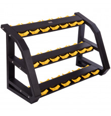 Стойка горизонтальная для гантелей трехъярусная на 10 пар LI NUO TA-3859 (металл, размер 88x75x145см, черный)