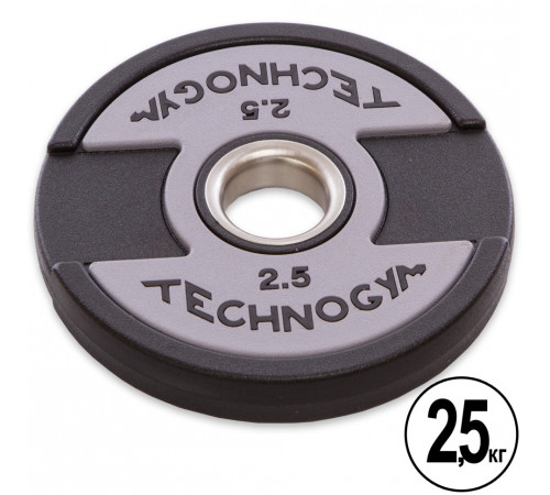 Блины диски полиуретановые 2 Handle металлическая втулка внутренний ø51мм TECHNOGYM TG-1837-2_5 2,5кг (черный)