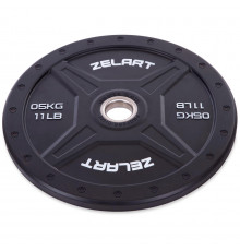 Бамперные диски резиновые Bumper Plates внутренний ø50,4мм Zelart TA-2258-5 5кг (внешний ø-45см,черный)