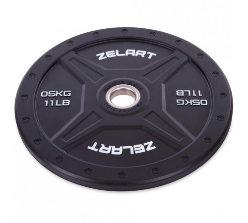 Бамперные диски резиновые Bumper Plates внутренний ø50,4мм Zelart TA-2258-5 5кг (внешний ø-45см,черный)