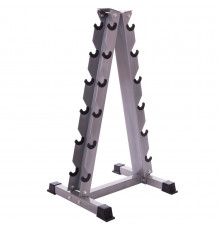 Стойка вертикальная для гантелей на 6 пар Zelart SC-8031A (металл, размер 60х50х115см, серый)